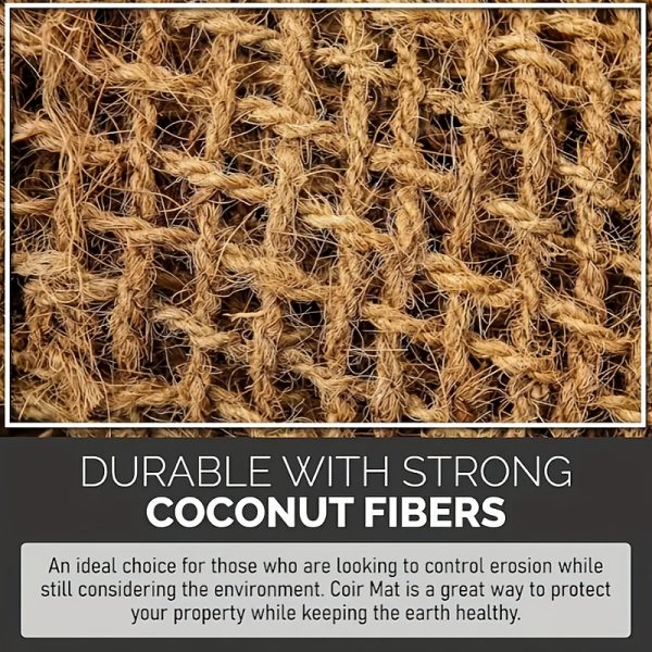 1pc, natural coir erosion control netting oversized coconut fiber slope matting, anti soil erosion, loosely woven mesh for raised bed seed mulching & agricultural use, earthy tan color, 1 roll, erosion control mesh for slope