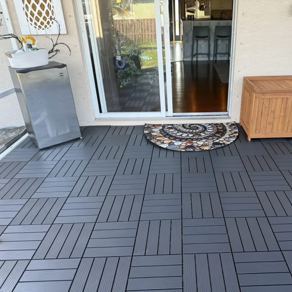 plastic interlocking deck bricks, 44 terrace deck bricks, square waterproof outdoor all weather use, swimming pool balcony backyard terrace deck tiles