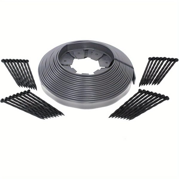 easyflex heavy duty no dig landscape edging 50' kit, gray