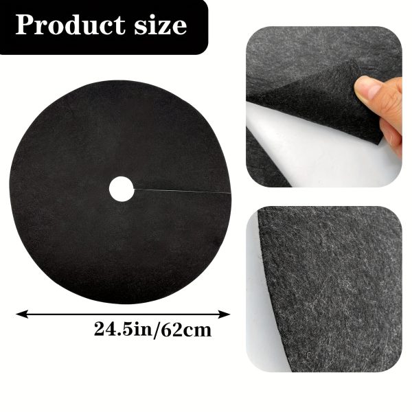 8 pack 24.5 inch non woven tree mulch ring tree protector mat, reusable tree weed barrier mat for weed control root protection