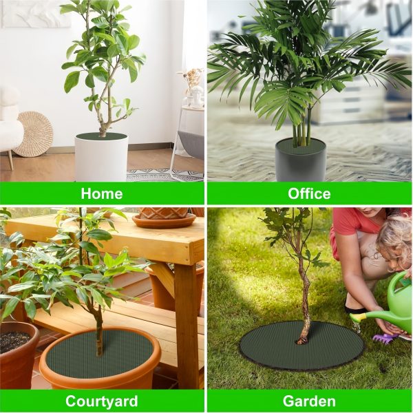 6pcs 16.54u002f 20.47u002f 32.28inch tree mulch ring landscape fabric, non woven weed control round mats, tree protector mat root protect
