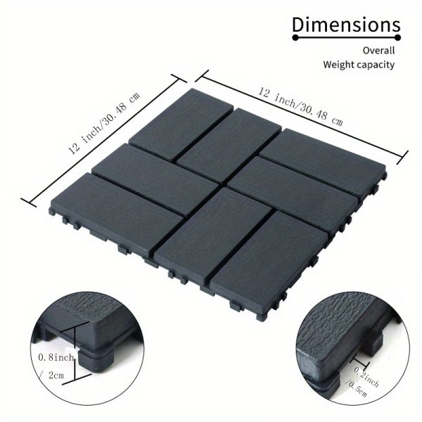 44 pack plastic interlocking deck tiles (grey)