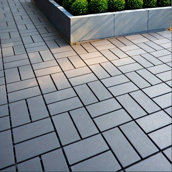 44 pack plastic interlocking deck tiles (grey)