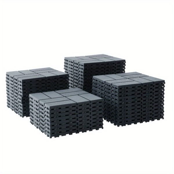 44 pack plastic interlocking deck tiles (grey)