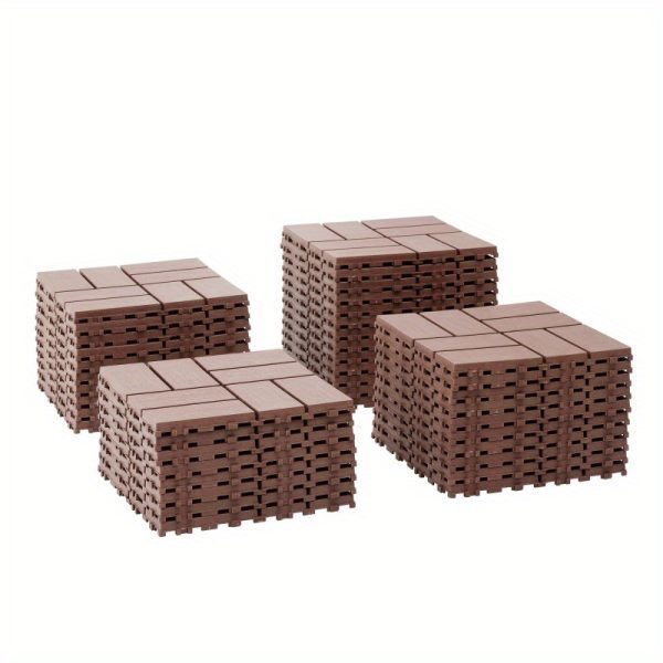 44 pack plastic interlocking deck tiles (grey)