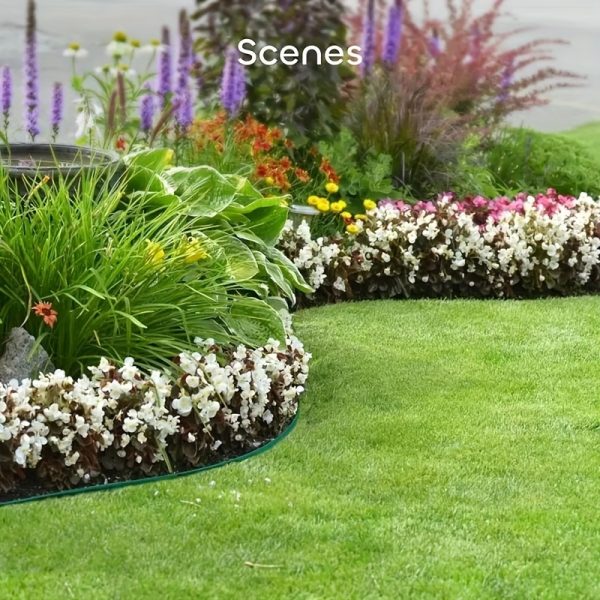 easy to install no dig garden border kit with 15 sturdy nails durable pet landscape border for flower beds, paths and lawn separations
