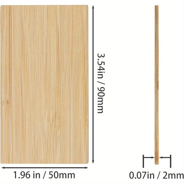 20pcs recycled bamboo engraving blanks natural wood rectangle craft sticks for diy art, jewelry making & gifts, smooth surface for engraving tools, wooden cutouts for crafts, diy art projects, simple design