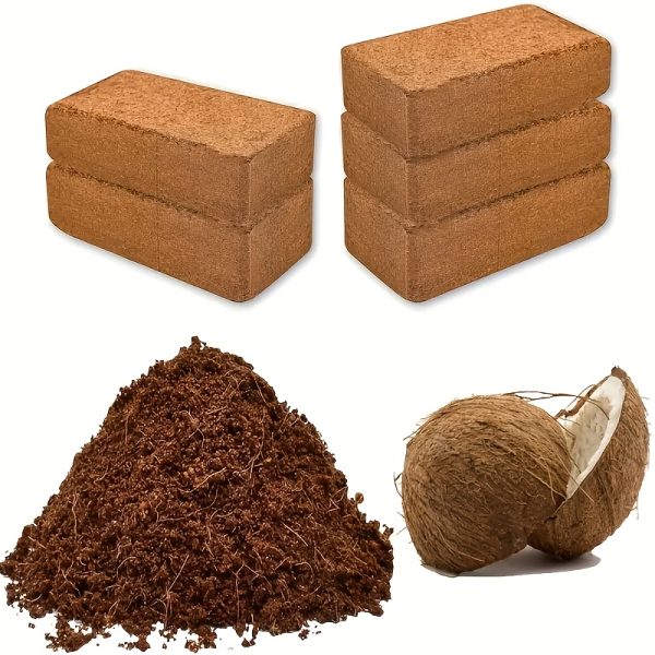 13lb coconut coir bricks for plants with low electrical conductivity and balanced ph, suitable for planting and horticulture. the coir is made from coconut fibers