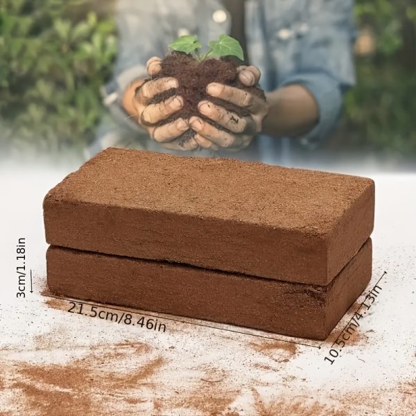 13lb coconut coir bricks for plants with low electrical conductivity and balanced ph, suitable for planting and horticulture. the coir is made from coconut fibers
