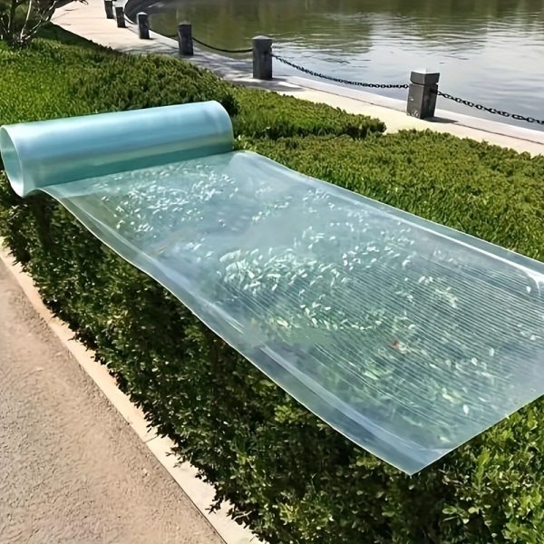 durable polycarbonate uv resistant polycarbonate roofing panel roll | durable transparent insulation skylight, 393 inch for greenhouse, garden, agriculture, sunshade, construction