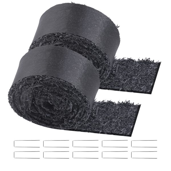 vevor rubber mulch for landscaping, 1 roll u002f2 rollsu002f4 rolls rubber mulch mat 96 inchu002f120 inch, permanent rubber pathway, natural looking black mulch garden edging for plants, vegetables & flower garden barrier