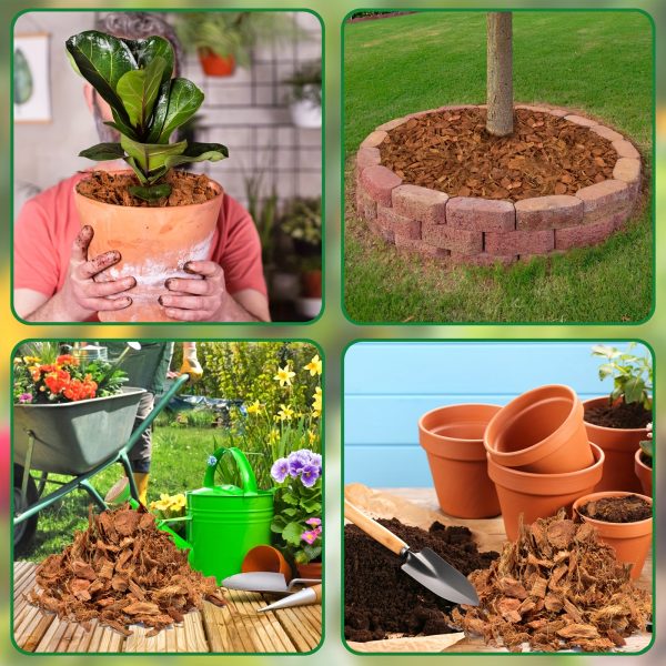 2u002f4u002f6 pack 100% coconut husk chips low ec & ph balanced, high expansion coco husk mulch for garden, flowers, herbs planting substrate with natural drainage & soil erosion control, flower plant support, highquality mulch