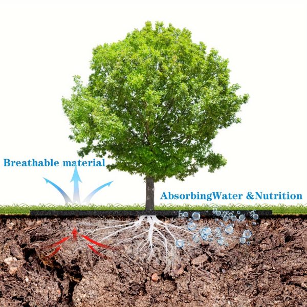 8 pack 24.5 inch non woven tree mulch ring tree protector mat, reusable tree weed barrier mat for weed control root protection