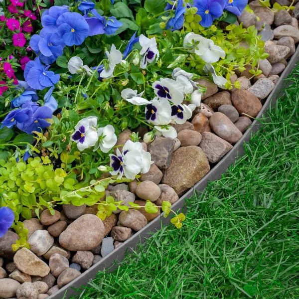 easyflex heavy duty no dig landscape edging 50' kit, gray