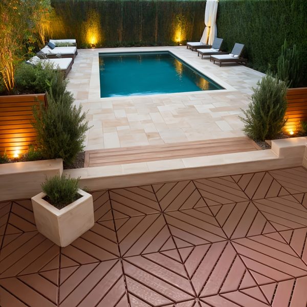 interlocking outdoor plastic floor tiles (12