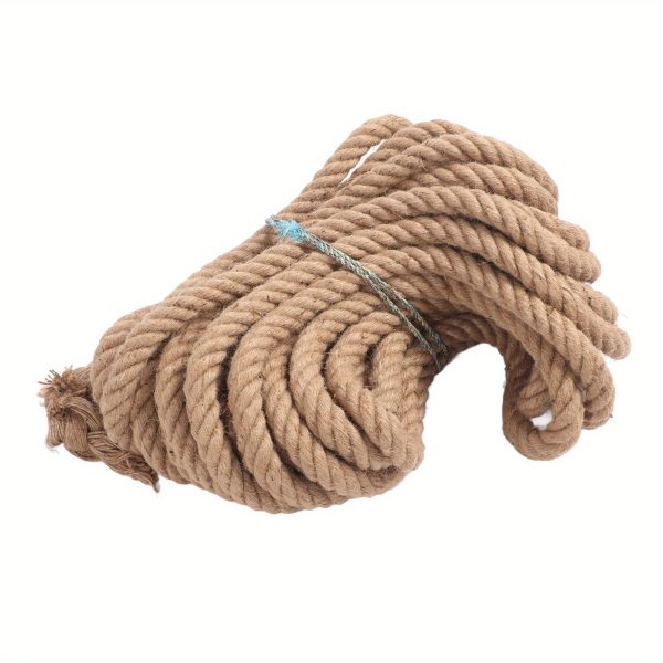 twisted yellow hemp rope twisted thick jute rope hammock swing boat railing 26mm 1102.31lb bearing