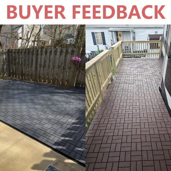 waterproof interlocking deck tiles waterproof anti slip interlocking patio tiles | ideal for garden, walkway, balcony, courtyard and porch decoration, made of plastic material, easy to clean and maintain