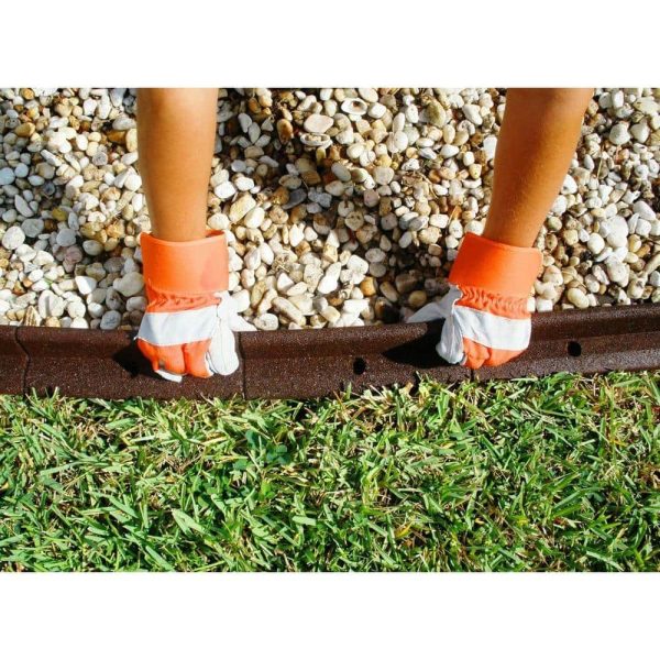 ecoborder 4 ft. brown rubber landscape edging (1 pack)