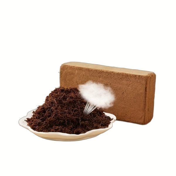 compressed coconut coir fiber blocks easy to expand, low ec & balanced ph, floating grow medium for vegetables, herbs, flowering plants, coconut fiber for plants, vegetable gardening, beachthemed decor, material