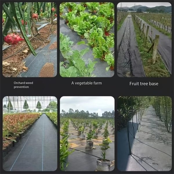 4ftx150ft heavy duty water permeable pp weed barrier landscape fabric grass proof garden cloth, uv resistant & lightweight for driveways, pathways, flower beds cut to size design, no weed growth
