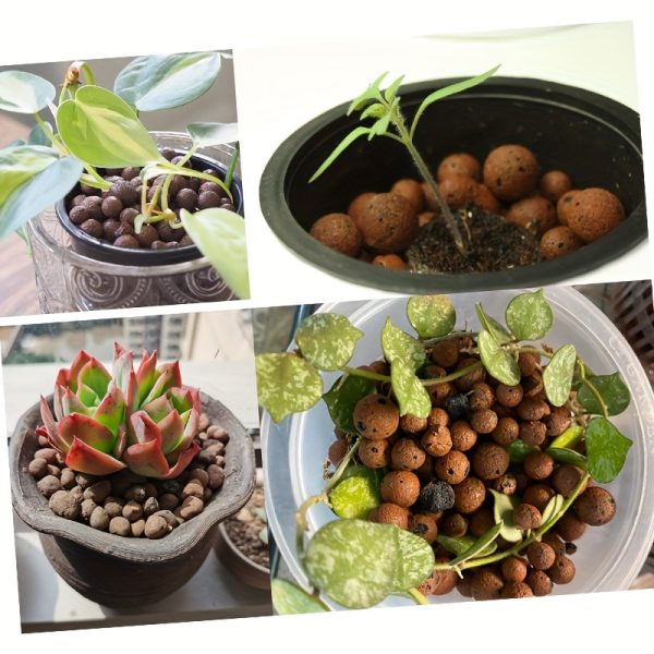 20 lb hydroponic clay pebbles, 5mm 10mm expanded growing medium for aquaponics, drainage & decor