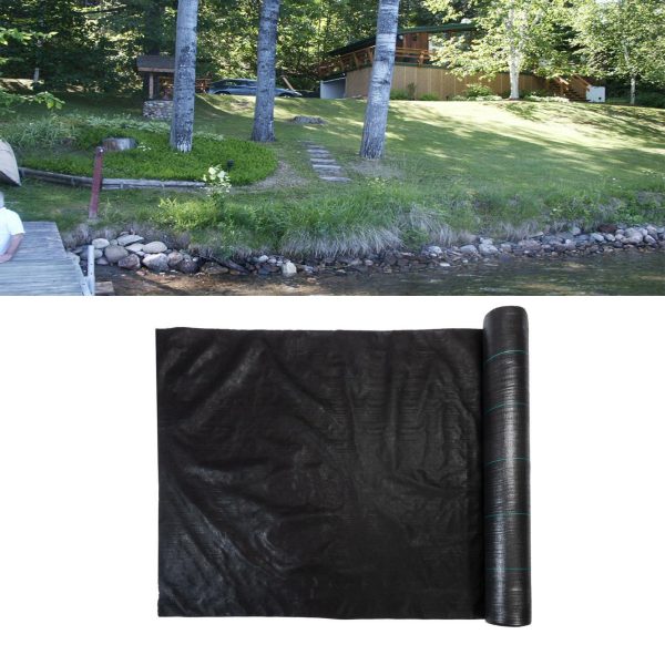 4ftx150ft heavy duty water permeable pp weed barrier landscape fabric grass proof garden cloth, uv resistant & lightweight for driveways, pathways, flower beds cut to size design, no weed growth