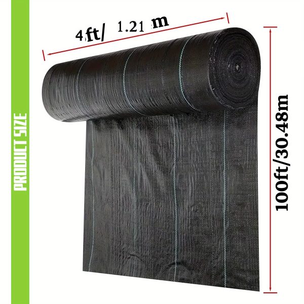 4ftx150ft heavy duty water permeable pp weed barrier landscape fabric grass proof garden cloth, uv resistant & lightweight for driveways, pathways, flower beds cut to size design, no weed growth
