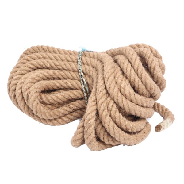 twisted yellow hemp rope twisted thick jute rope hammock swing boat railing 26mm 1102.31lb bearing