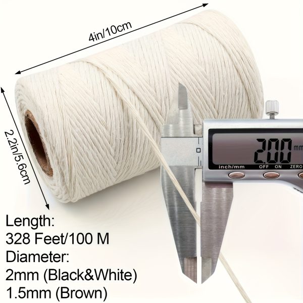 3u002f4 rolls natural jute twine, 2mm thin white cotton rope for crafts, art, gardening, gift wrapping, decoration, packing