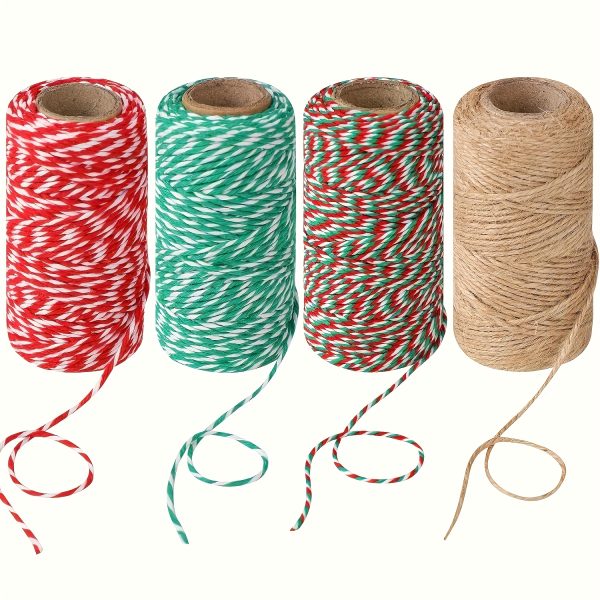 3u002f4 rolls natural jute twine, 2mm thin white cotton rope for crafts, art, gardening, gift wrapping, decoration, packing