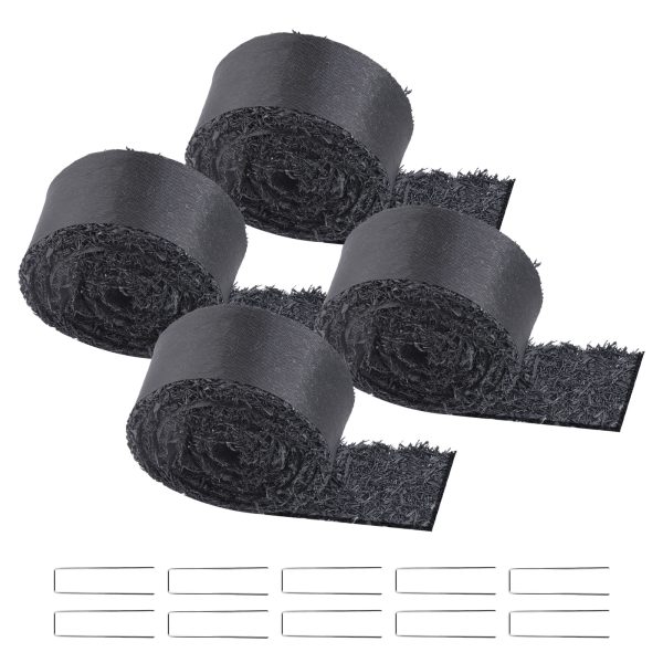vevor rubber mulch for landscaping, 1 roll u002f2 rollsu002f4 rolls rubber mulch mat 96 inchu002f120 inch, permanent rubber pathway, natural looking black mulch garden edging for plants, vegetables & flower garden barrier