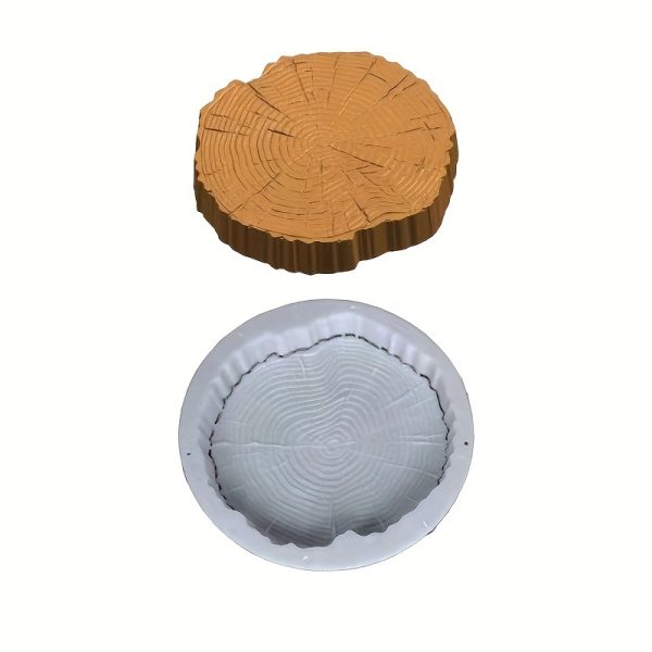 polypropylene garden molds round polypropylene garden stepping stone molds | imitation tree stump cement step platform, wood grain relief pathway paving mold for diy concrete brick casting, courtyard and landscape design