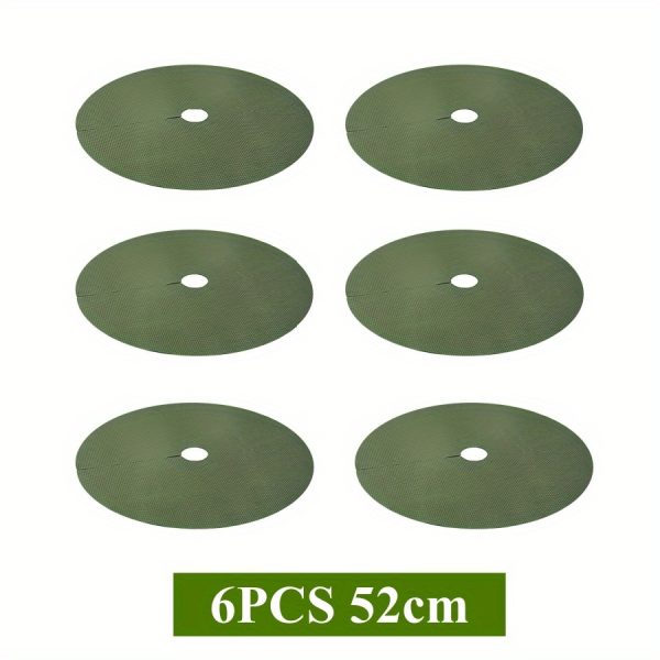 6pcs 16.54u002f 20.47u002f 32.28inch tree mulch ring landscape fabric, non woven weed control round mats, tree protector mat root protect
