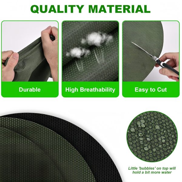 6pcs 16.54u002f 20.47u002f 32.28inch tree mulch ring landscape fabric, non woven weed control round mats, tree protector mat root protect