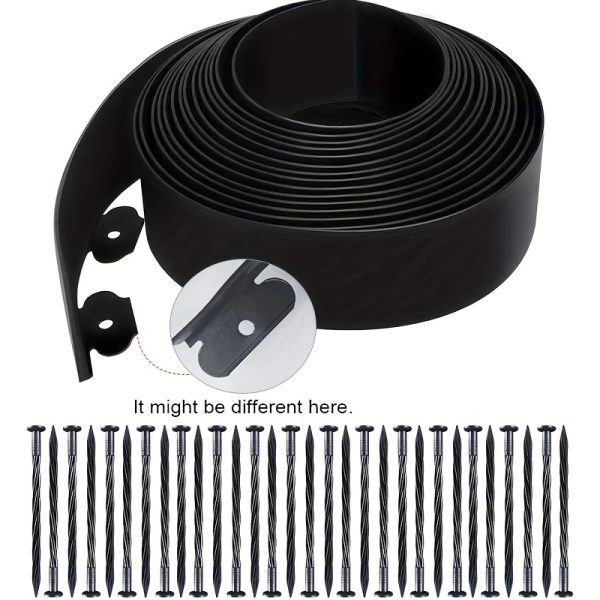 easy to install no dig garden border kit with 15 sturdy nails durable pet landscape border for flower beds, paths and lawn separations