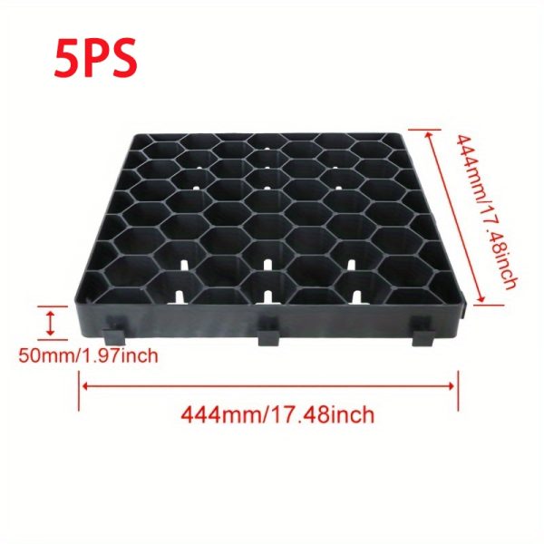 2u002f5u002f10u002f15pcs high strength outdoor road diy permeable plastic paving grid and grass grid, parking lotu002fgarden permeable gravel grass paving, garden parking grid, fire lane, yard rv universal mat