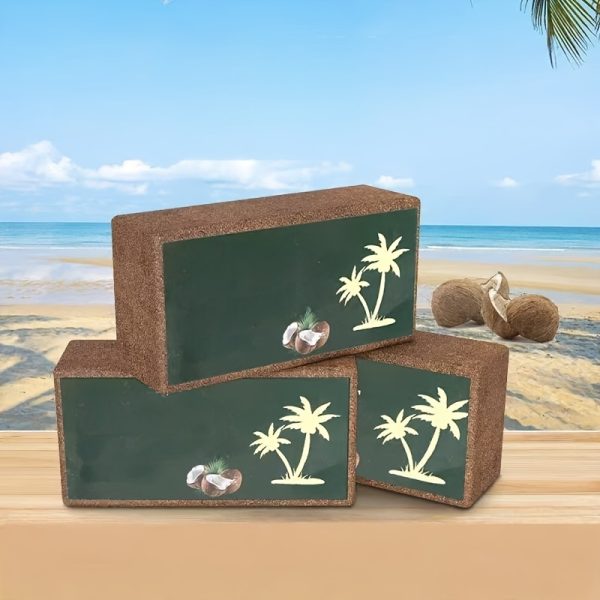 compressed coconut coir fiber blocks easy to expand, low ec & balanced ph, floating grow medium for vegetables, herbs, flowering plants, coconut fiber for plants, vegetable gardening, beachthemed decor, material