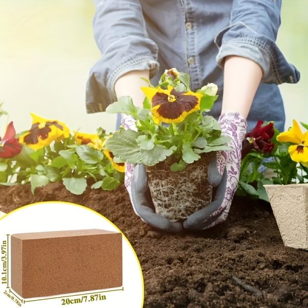 compressed coconut coir fiber blocks easy to expand, low ec & balanced ph, floating grow medium for vegetables, herbs, flowering plants, coconut fiber for plants, vegetable gardening, beachthemed decor, material