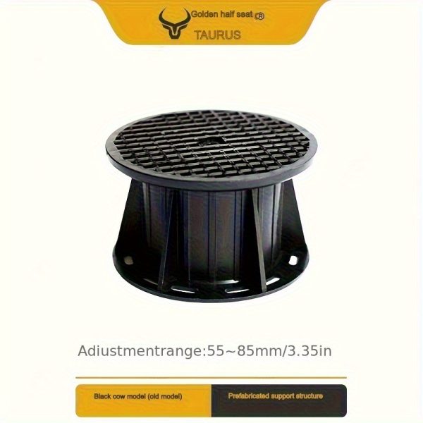prefabricated ground supports and wall elevation brackets suitable for outdoor terraces, plastic decks and adjustable paving bases