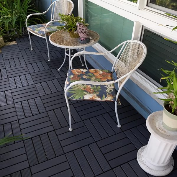 plastic interlocking deck bricks, 44 terrace deck bricks, square waterproof outdoor all weather use, swimming pool balcony backyard terrace deck tiles