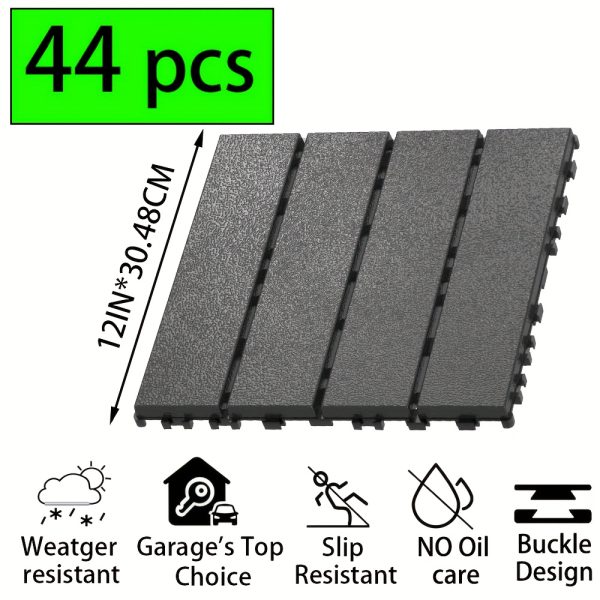 waterproof interlocking deck tiles waterproof anti slip interlocking patio tiles | ideal for garden, walkway, balcony, courtyard and porch decoration, made of plastic material, easy to clean and maintain