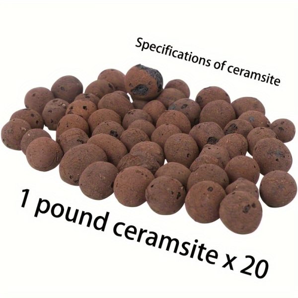20 lb hydroponic clay pebbles, 5mm 10mm expanded growing medium for aquaponics, drainage & decor