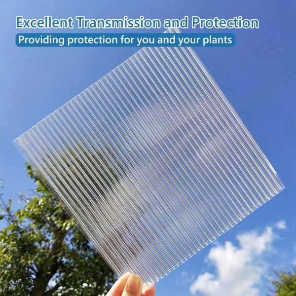 16 pack polycarbonate greenhouse panels, twin wall polycarbonate sheets, greenhouse replacement panels all weather clear roof panels 4' x 2' x 0.12''u002f0.24''u002f0.36''