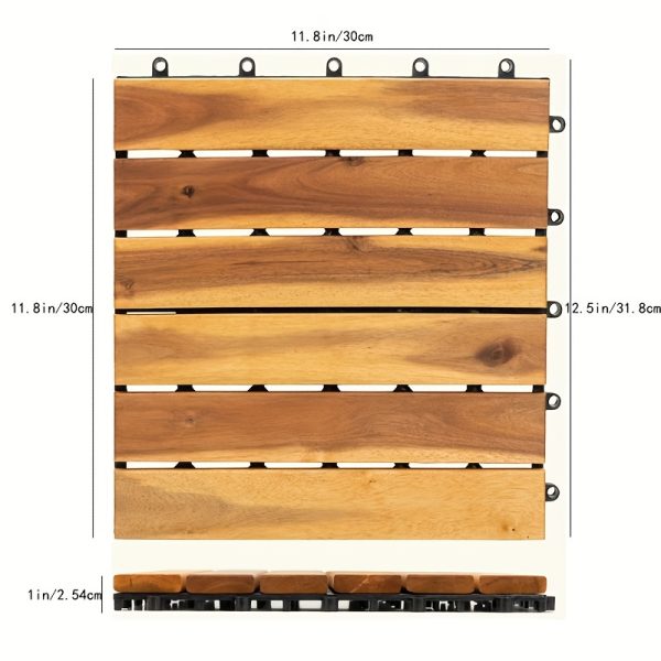 27u002f54u002f81u002f162pcs interlocking patio deck tiles 11.8 x 11.8in wood floor tiles outdoor flooring for patio garden deck poolside browngolden