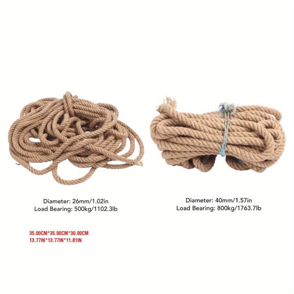 twisted yellow hemp rope twisted thick jute rope hammock swing boat railing 26mm 1102.31lb bearing