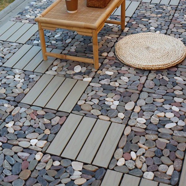wood plastic floor high end wood plastic floor | outdoor terrace balcony courtyard natural stone self paving renovation ground anti corrosion and anti skid easy assembly