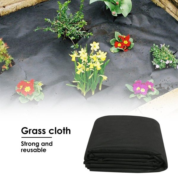 4ftx150ft heavy duty water permeable pp weed barrier landscape fabric grass proof garden cloth, uv resistant & lightweight for driveways, pathways, flower beds cut to size design, no weed growth