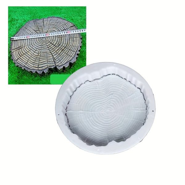 polypropylene garden molds round polypropylene garden stepping stone molds | imitation tree stump cement step platform, wood grain relief pathway paving mold for diy concrete brick casting, courtyard and landscape design