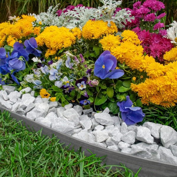 easyflex heavy duty no dig landscape edging 50' kit, gray