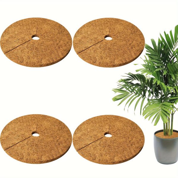 7 pieces of coconut fiber cover ring tree protection mat, 15.7 inch coconut shell tree protection, tree ring mat tree tray plant mulch, suitable for indoor or outdoor use